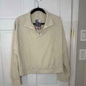 New with tags Cream Quarter-Zip Pullover